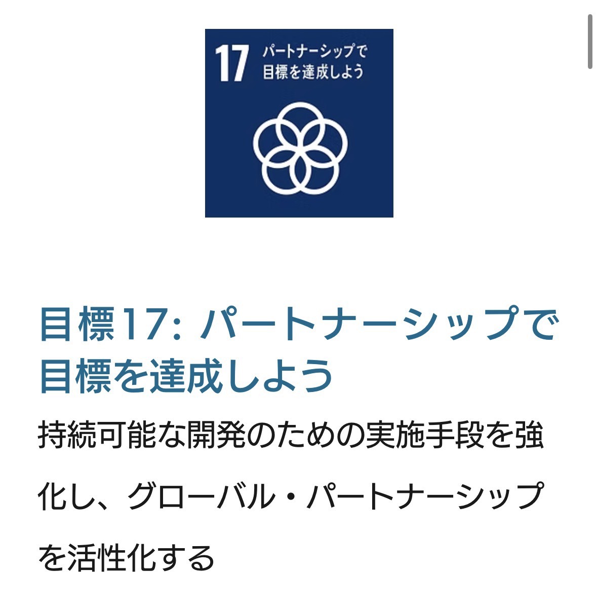 SDGs目標17 パートナーシップで目標を達成しよう